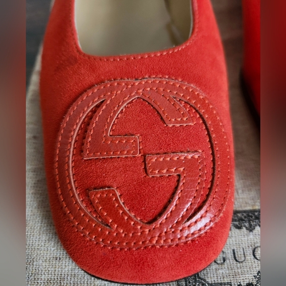 Gucci Orange Suede Soho Flats - Picture 4 of 13